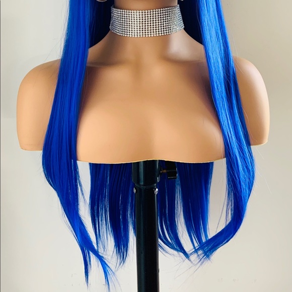 Royal Blue “Put On & Go” Synthetic Event Wig with Bangs 💙 NO FURTHER DISCOUNT - Picture 3 of 16